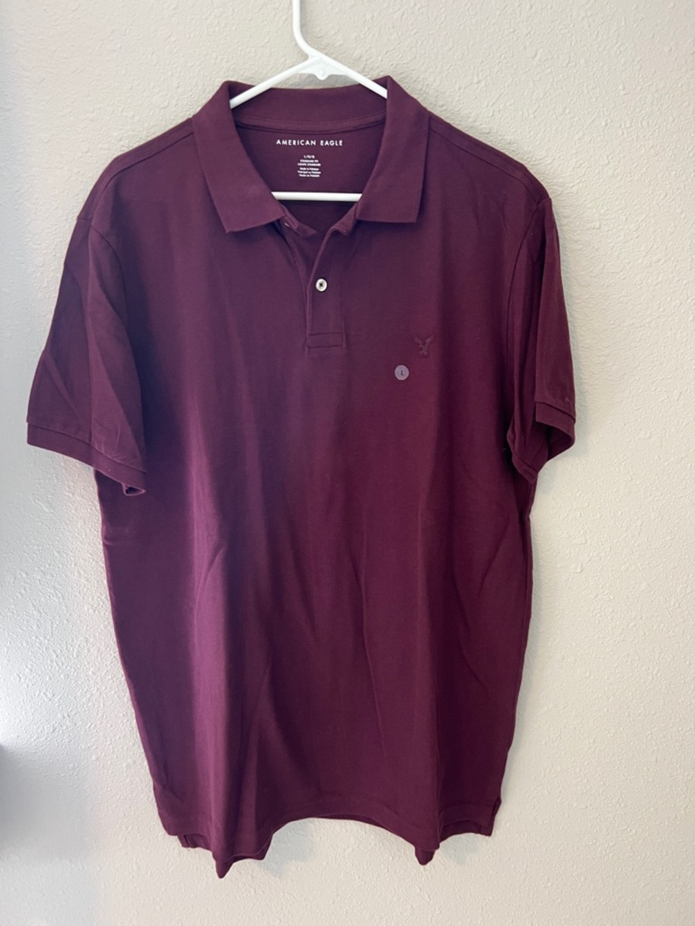 NWT American Eagle men’s short sleeve polo shirt, burgundy size large
